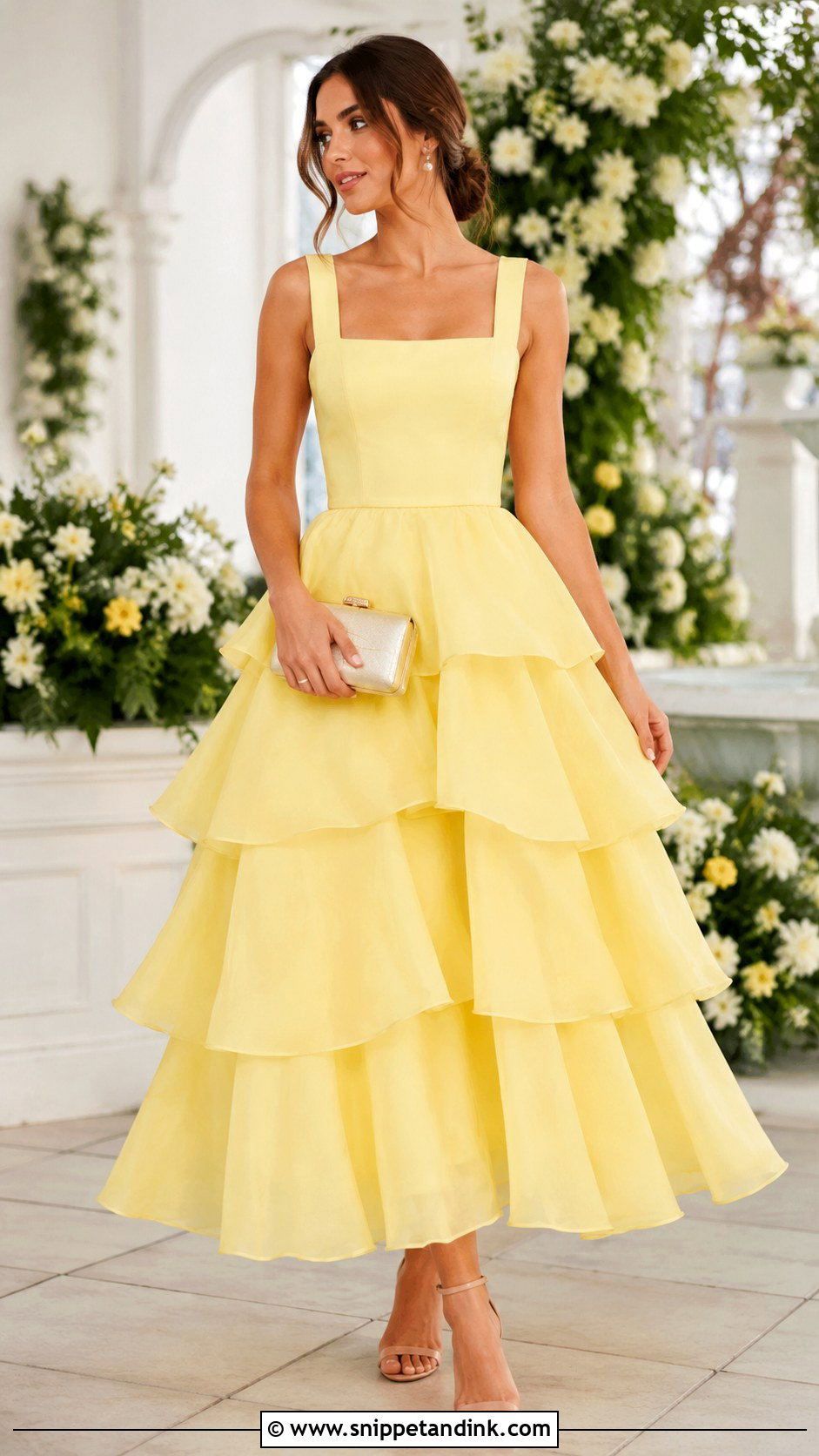 Yellow Tiered Princess Gown - Snippet and Ink - 20 Gowns Princess