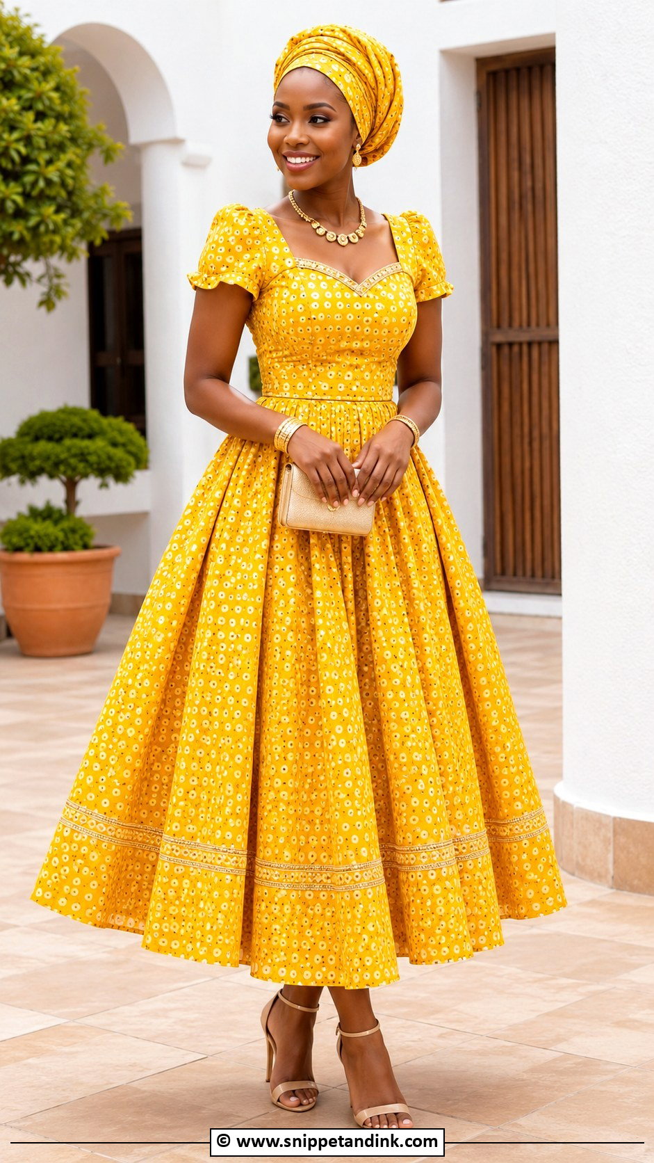 Yellow Tswana Traditional Wedding Dress - Snippet and Ink - 25 Tswana Traditional Wedding Dresses