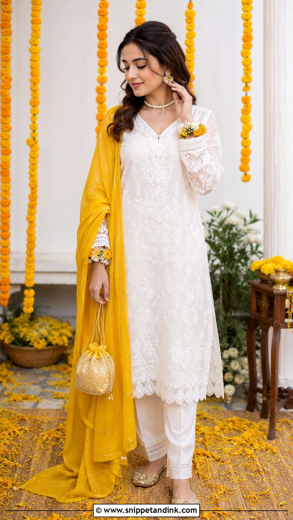 Yellow White Dress For Haldi - Snippet and Ink - 25 Yellow Dress for Haldi Ideas
