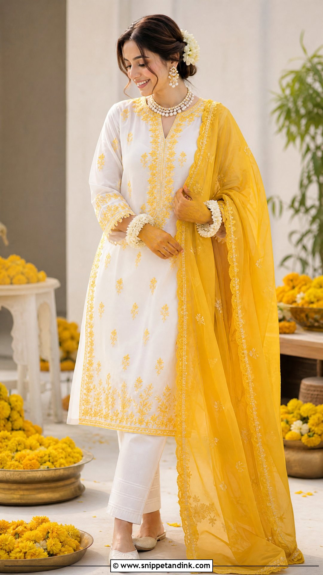 Yellow White Suit For Haldi Function - Snippet and Ink - 25 Yellow Suit for Haldi Function Ideas