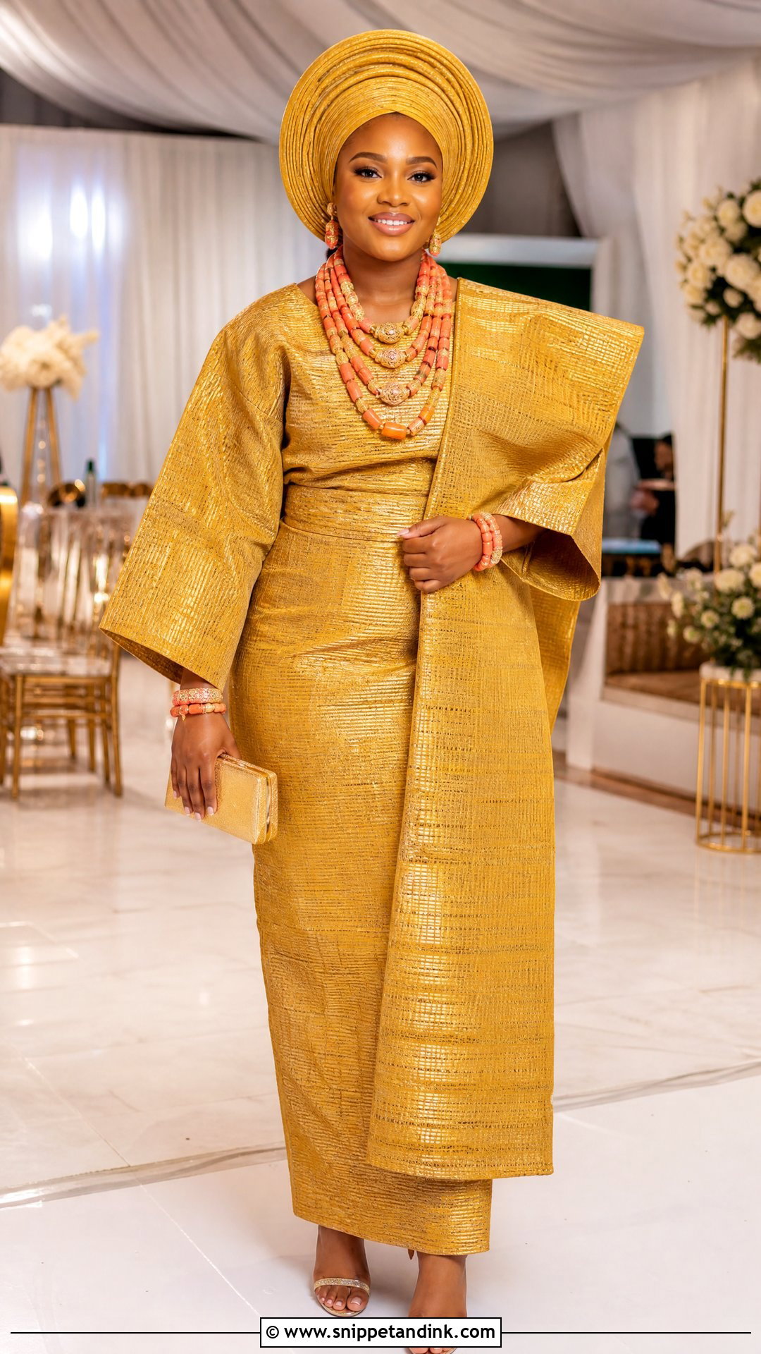 Yoruba Aso Oke Bridal Outfit - Snippet and Ink - 20 Traditional Marriage Dress Ideas