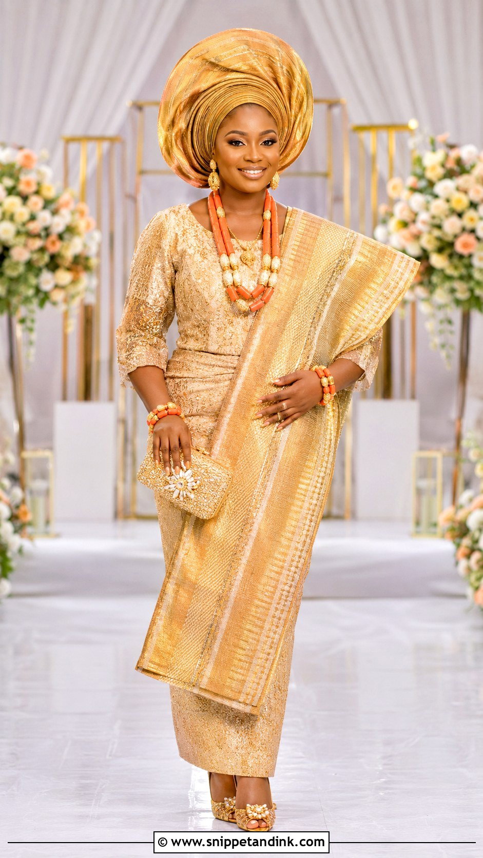 Yoruba Aso Oke Bride Outfit - Snippet and Ink - 25 Nigeria Traditional Wedding Outfit Ideas