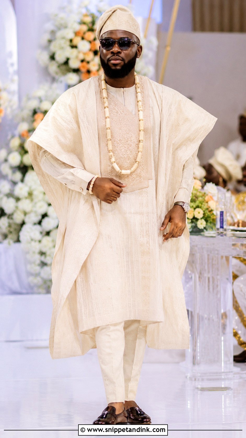 Yoruba Aso Oke Groom Agbada Outfit - Snippet and Ink - 25 Nigeria Traditional Wedding Outfit Ideas