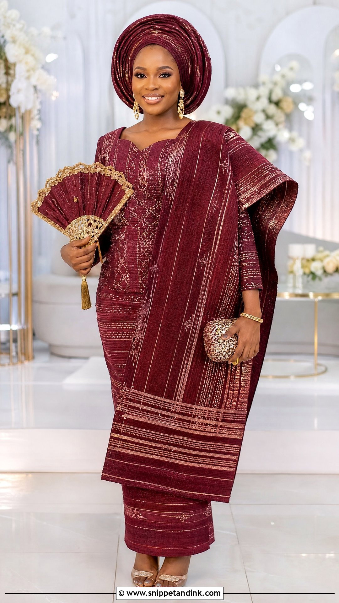 Yoruba Aso Oke Iro And Buba Wedding Outfit - Snippet and Ink - 20 Nigerian Wedding Outfits
