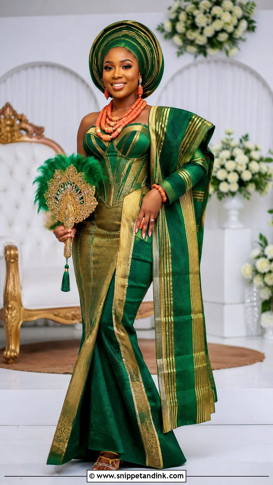 Yoruba Aso Oke Wedding Dress - Snippet and Ink - 20 Best Lady Wedding Dresses in Nigeria