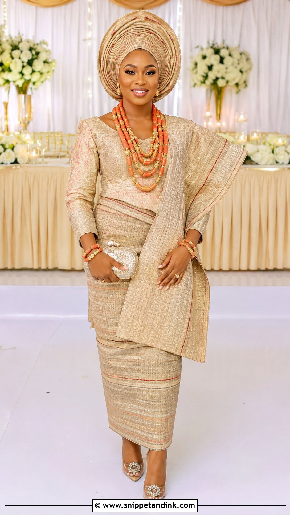 Yoruba Aso Oke Wedding Outfit - Snippet and Ink - 20 Traditional African Wedding Outfits