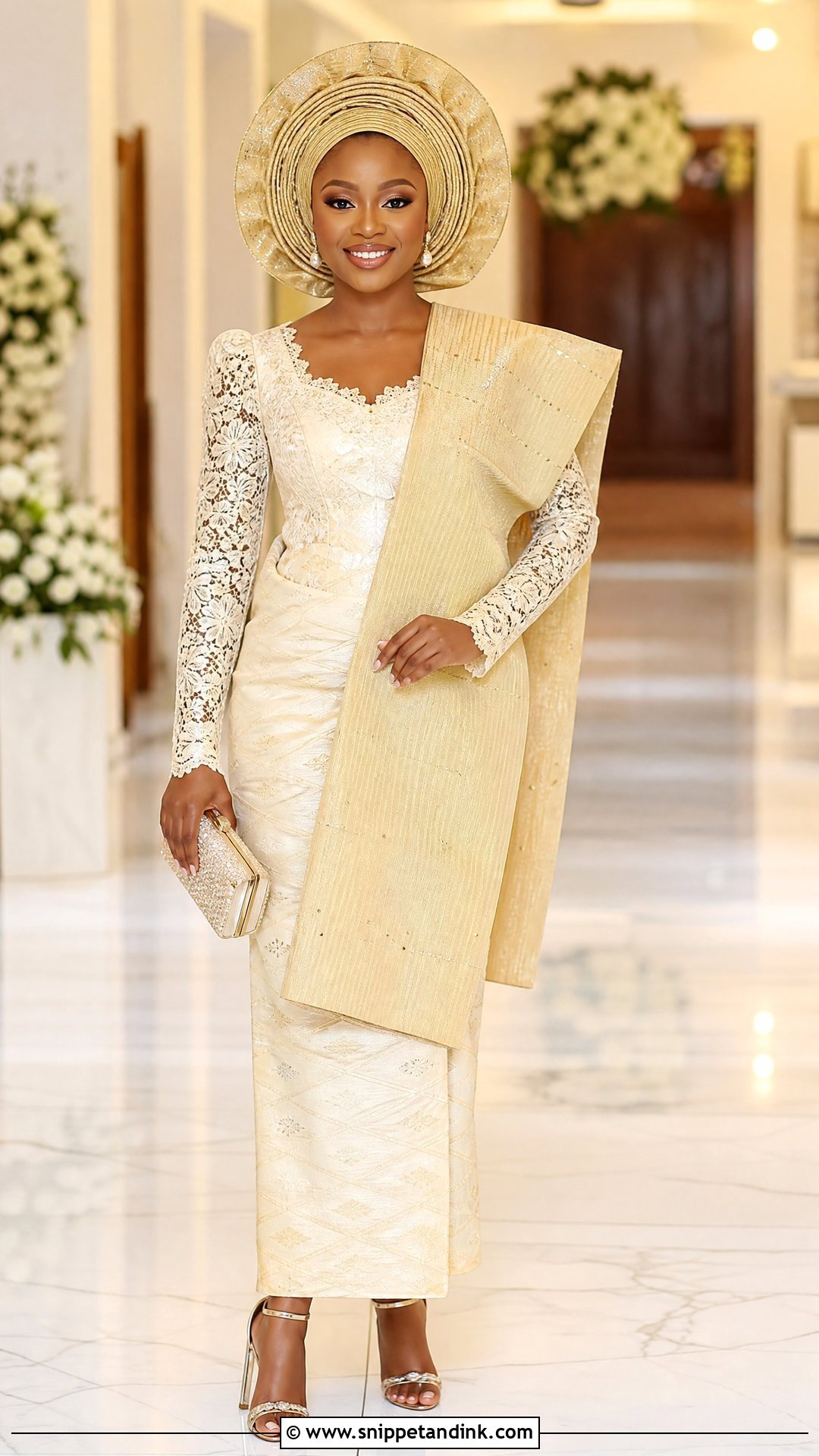 Yoruba Iro And Buba Wedding Dress - Snippet and Ink - 25 Traditional Nigerian Wedding Dresses