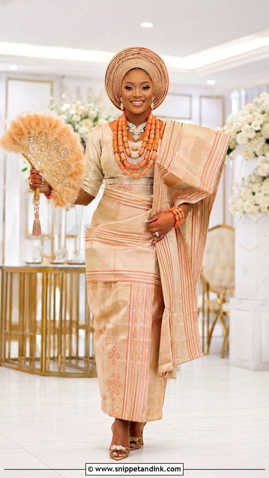 Yoruba Traditional Marriage Aso Oke Outfit - Snippet and Ink - 20 Traditional Marriage Outfit Ideas