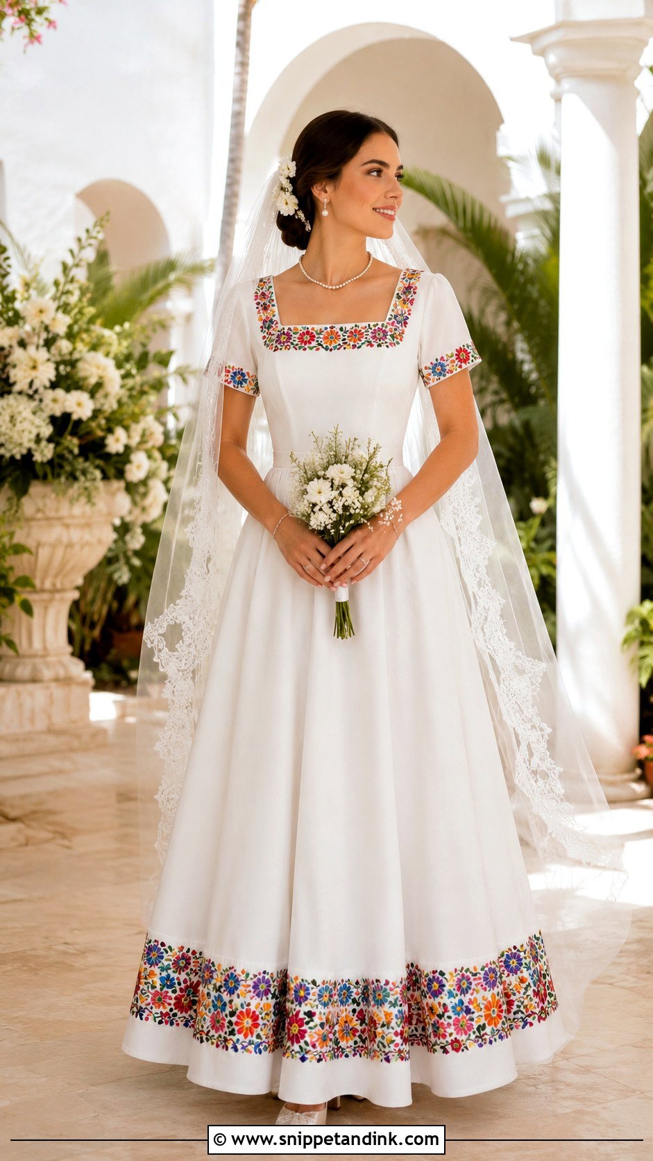 Yucatan Terno Mexican Wedding Dress - Snippet and Ink - 20 Mexican Wedding Dresses