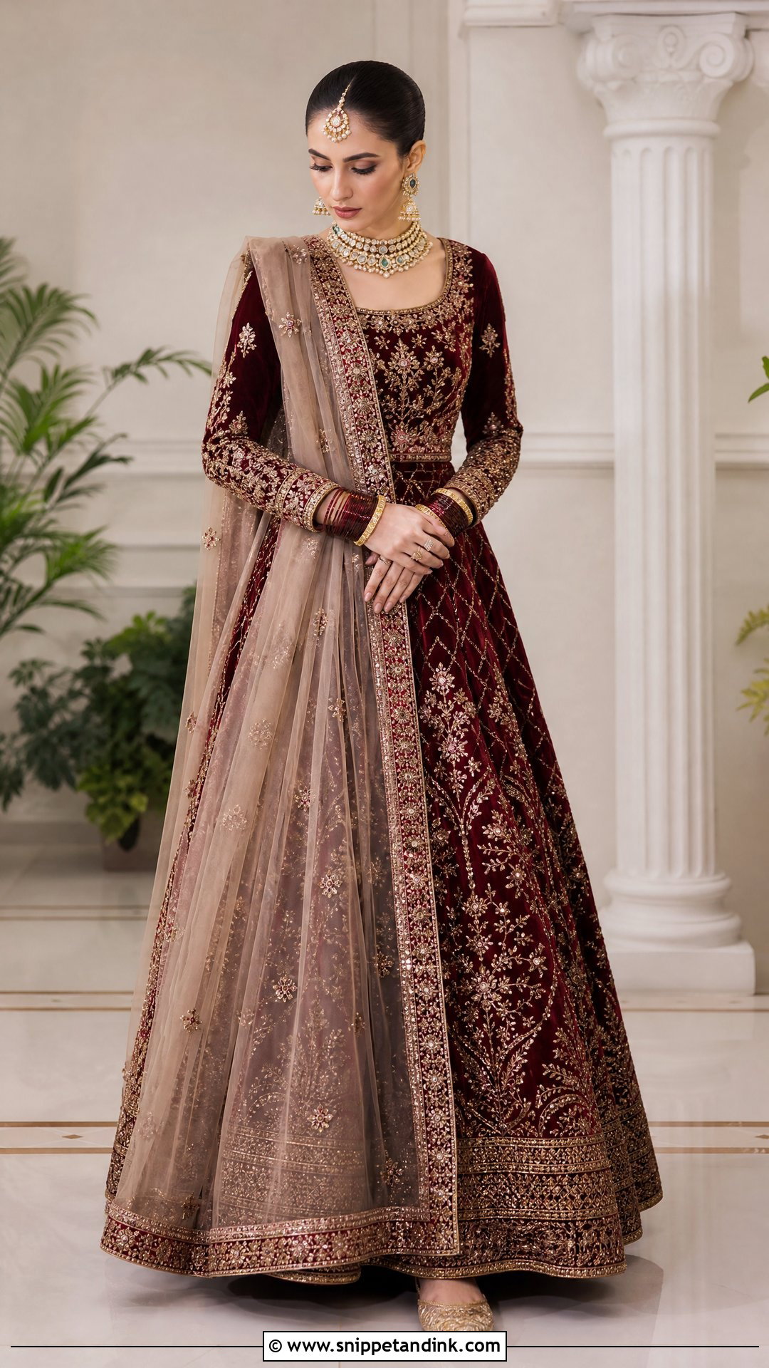 Zara Shahjahan Maroon Velvet Bridal Lehenga - Snippet and Ink - 20 Zara Shahjahan Bridal Ideas