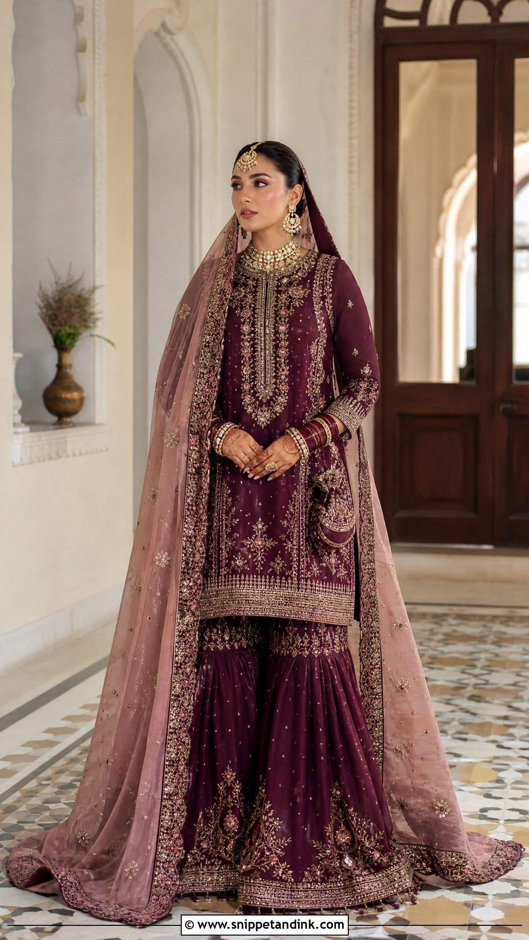 Zara Shahjahan Plum Bridal Farshi Gharara - Snippet and Ink - 20 Zara Shahjahan Bridal Ideas