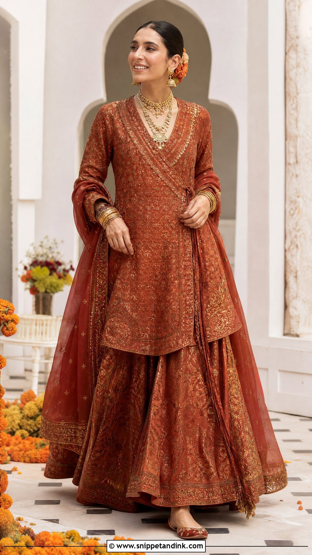 Zara Shahjahan Rust Bridal Angrakha - Snippet and Ink - 20 Zara Shahjahan Bridal Ideas