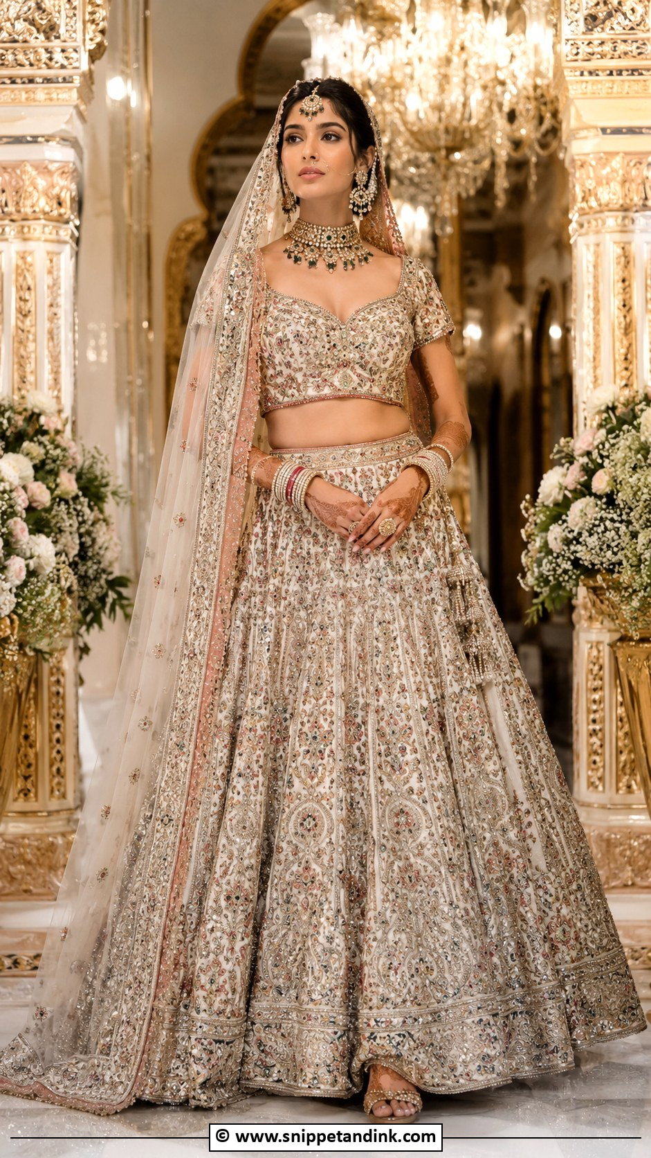 Zardozi Bridal Blouse With Lehenga - Snippet and Ink - 30 Bride Blouse Designs