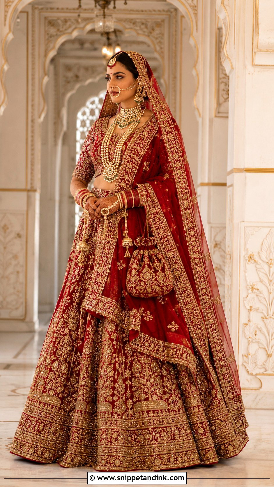 Zardozi Marwadi Bridal Lehenga - Snippet and Ink - 25 Marwadi Bride Ideas