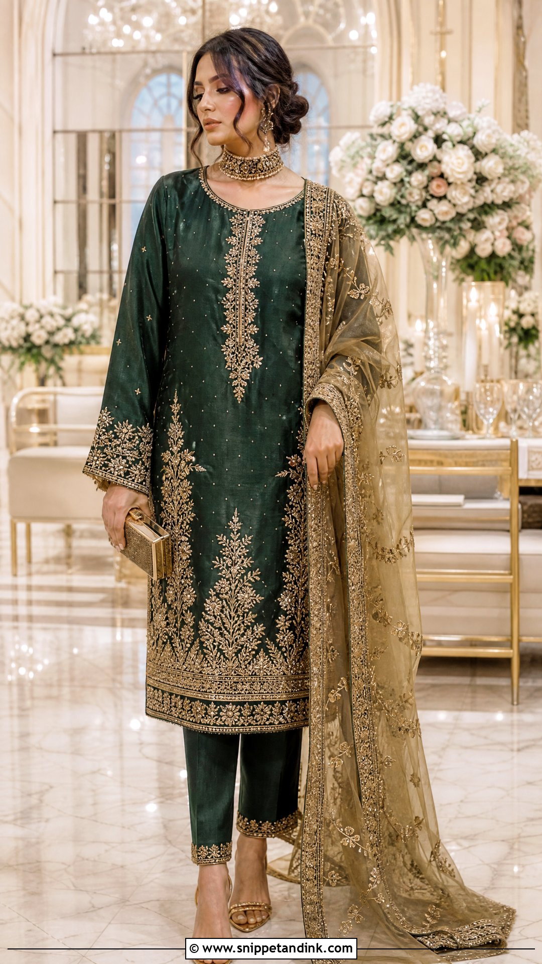 Zardozi Wedding Salwar Suit With Straight Pants - Snippet and Ink - 20 Wedding Salwar Suits Party Wear