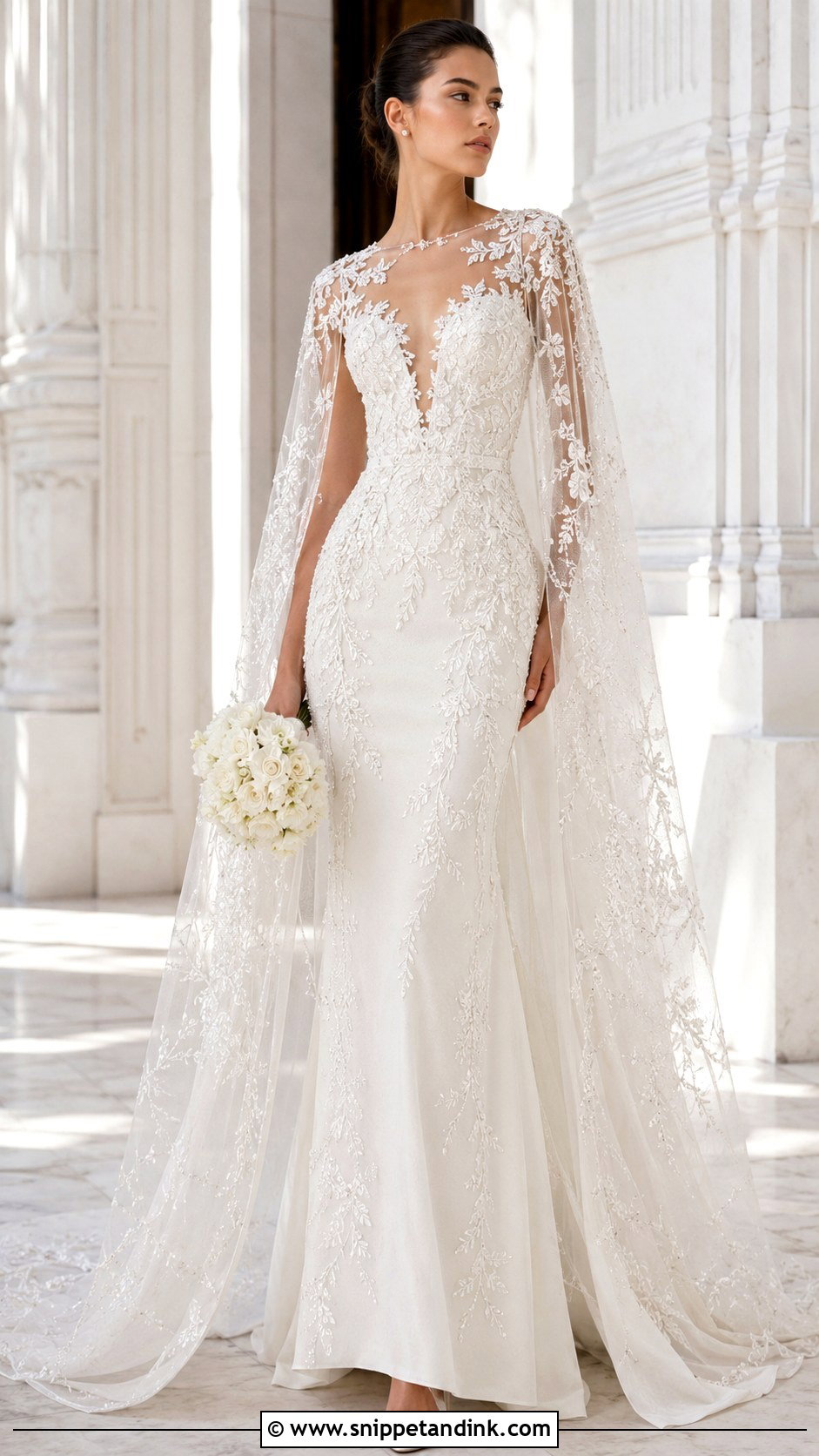 Zuhair Murad Cape Wedding Dress - Snippet and Ink - 25 Zuhair Murad Wedding Dresses