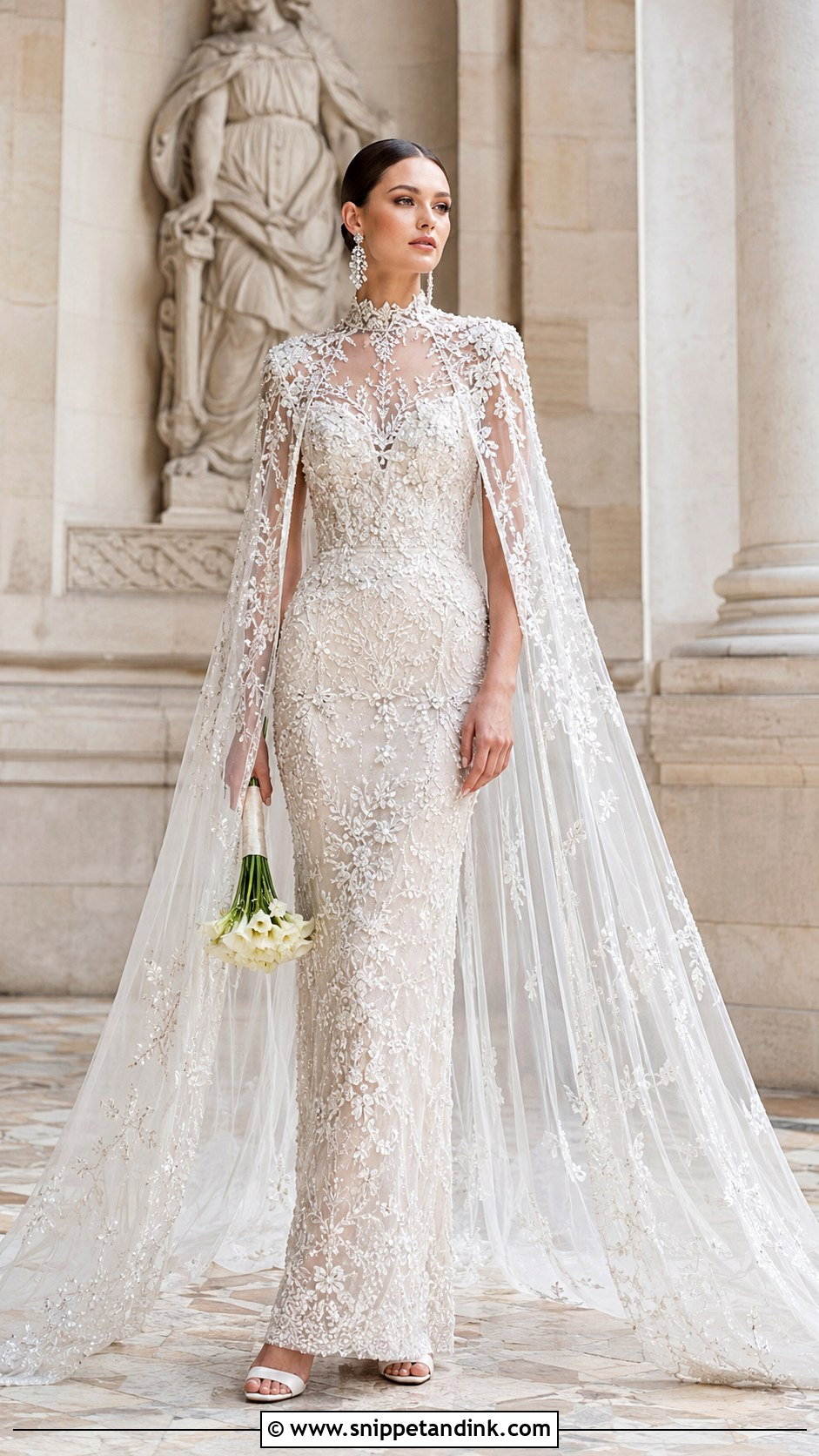Zuhair Murad Cape Wedding Dress - Snippet and Ink - 25 Zuhair Murad Wedding Dress Ideas