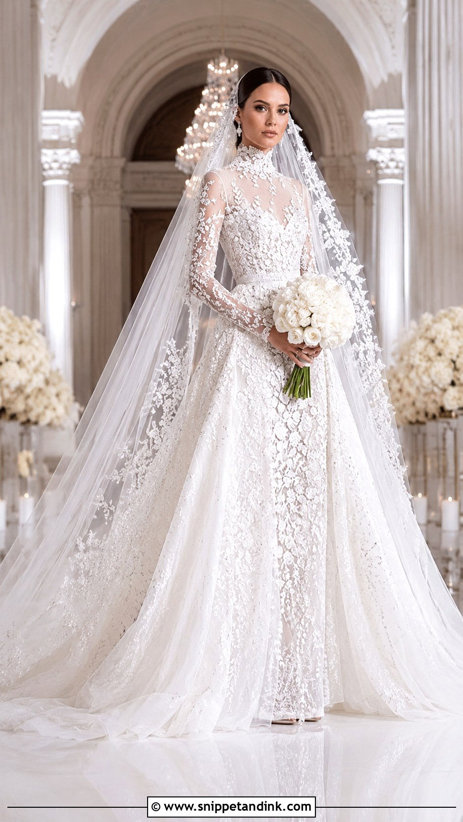 Zuhair Murad Cathedral Veil Wedding Dress - Snippet and Ink - 25 Zuhair Murad Wedding Dress Ideas