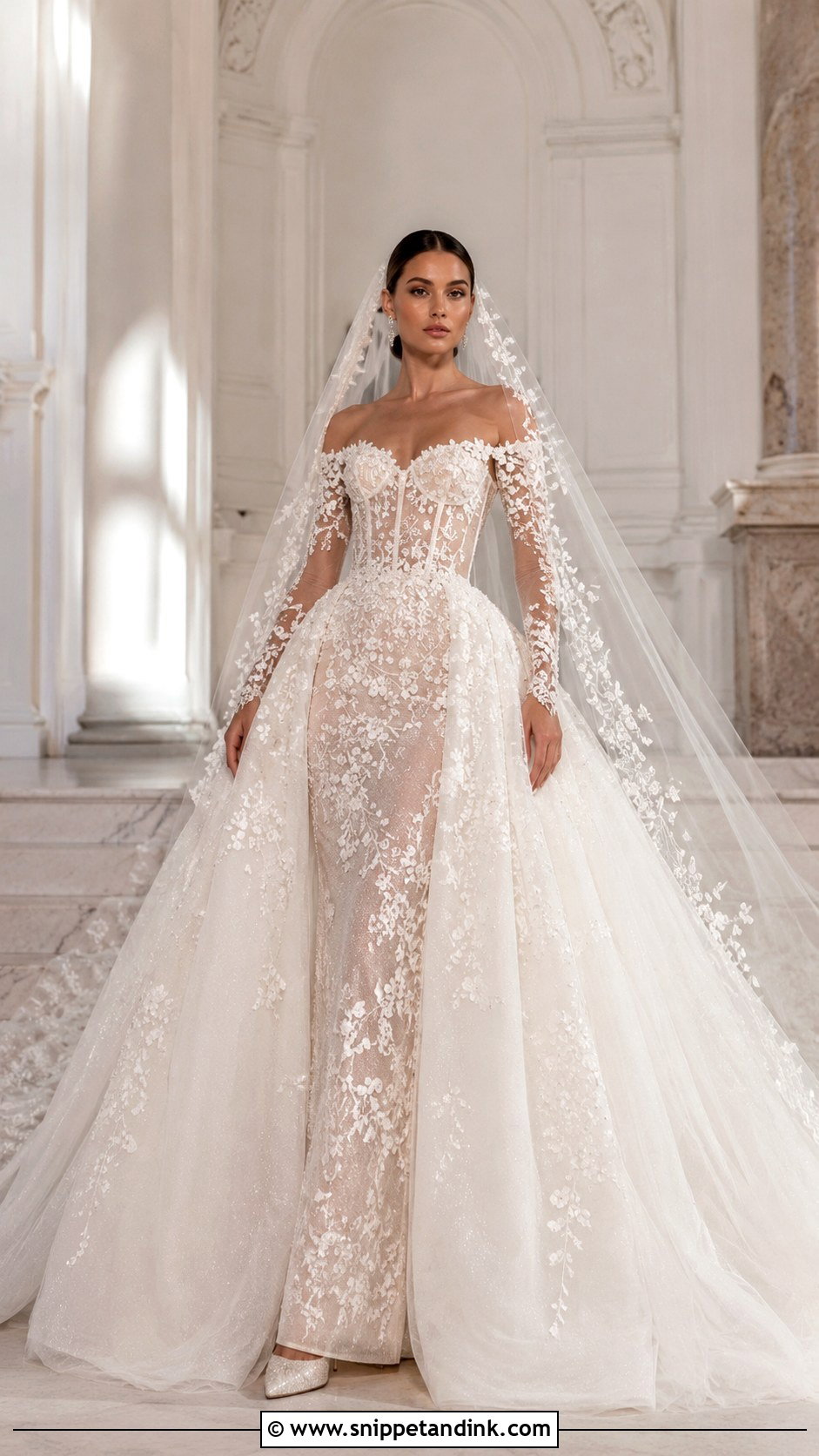 Zuhair Murad Detachable Overskirt Wedding Dress - Snippet and Ink - 25 Zuhair Murad Wedding Dresses