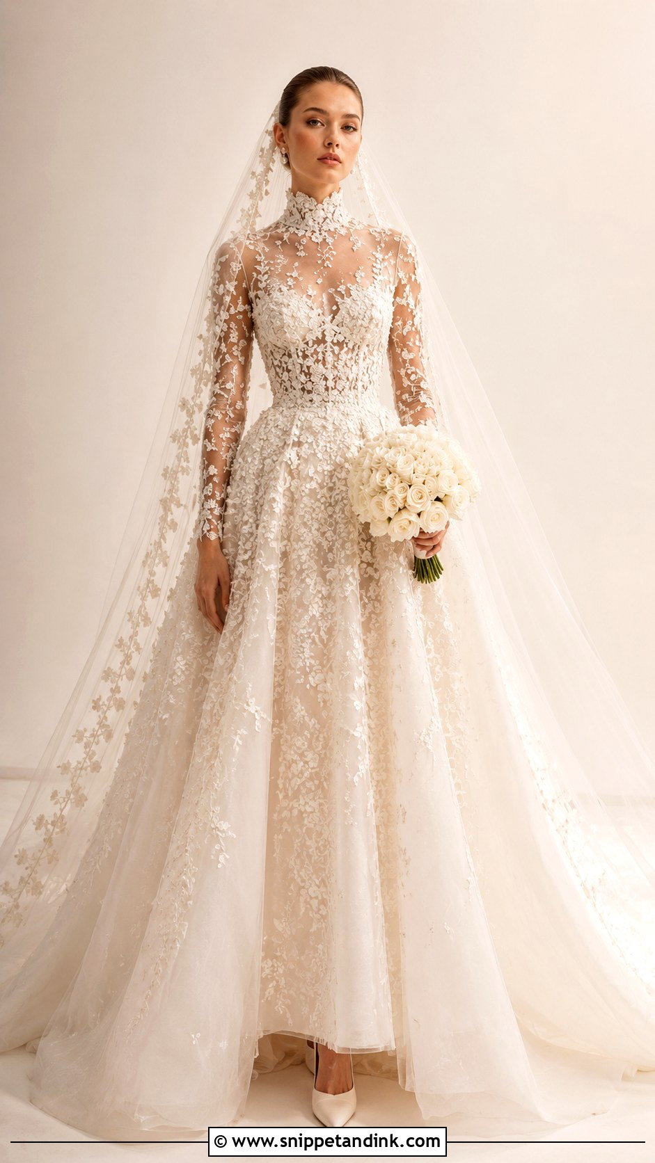 Zuhair Murad High Neck Wedding Dress - Snippet and Ink - 25 Zuhair Murad Wedding Dress Ideas
