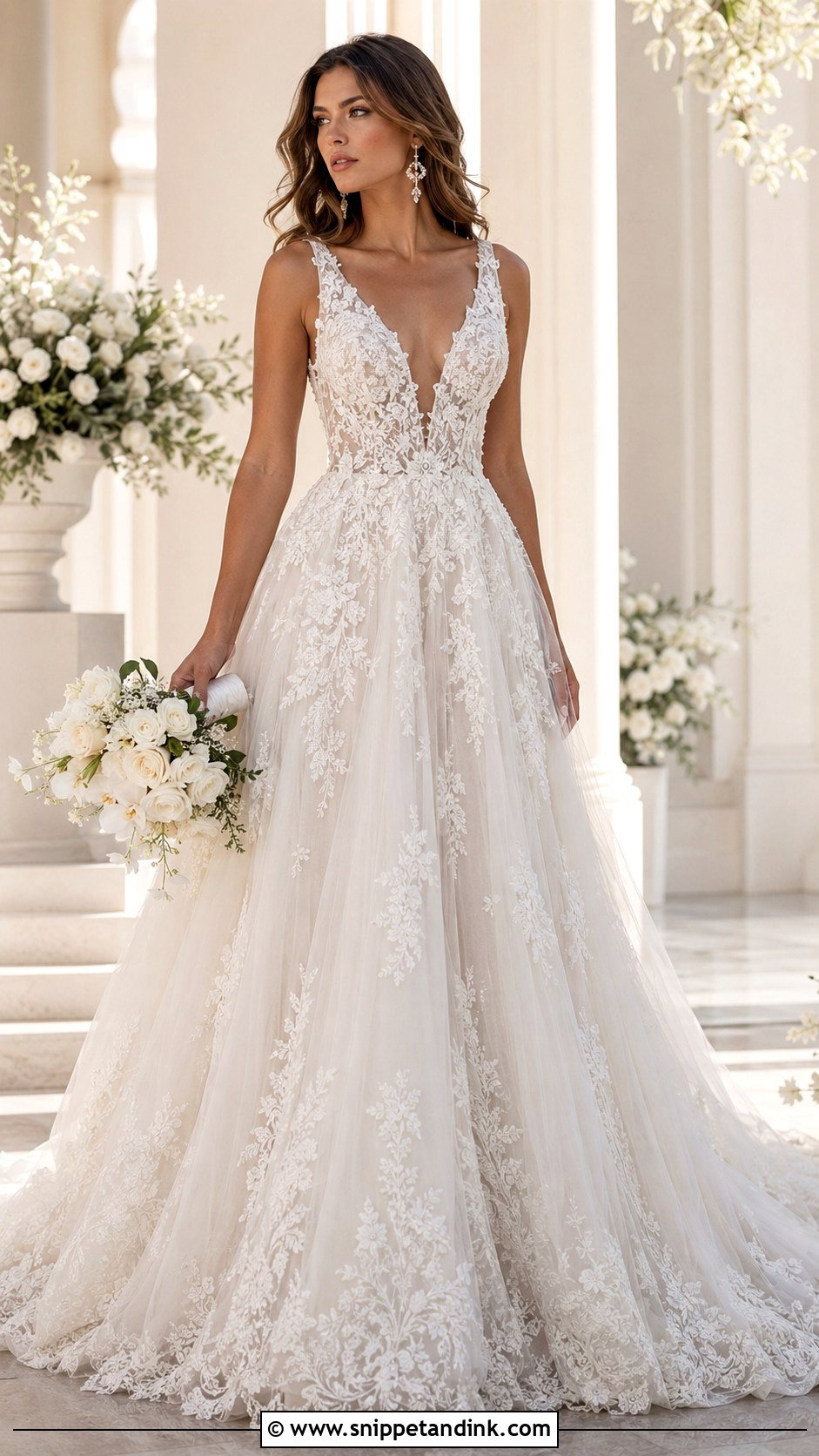 Zuhair Murad V Neck Wedding Dress - Snippet and Ink - 25 Zuhair Murad Wedding Dresses