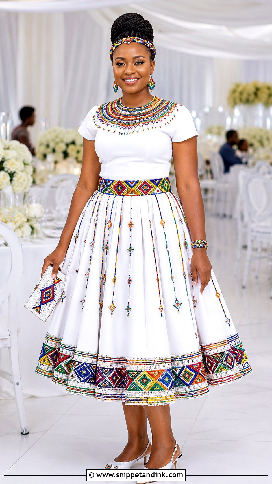 Zulu Beaded Skirt And Top Outfit - Snippet and Ink - 20 African Wedding Outfits