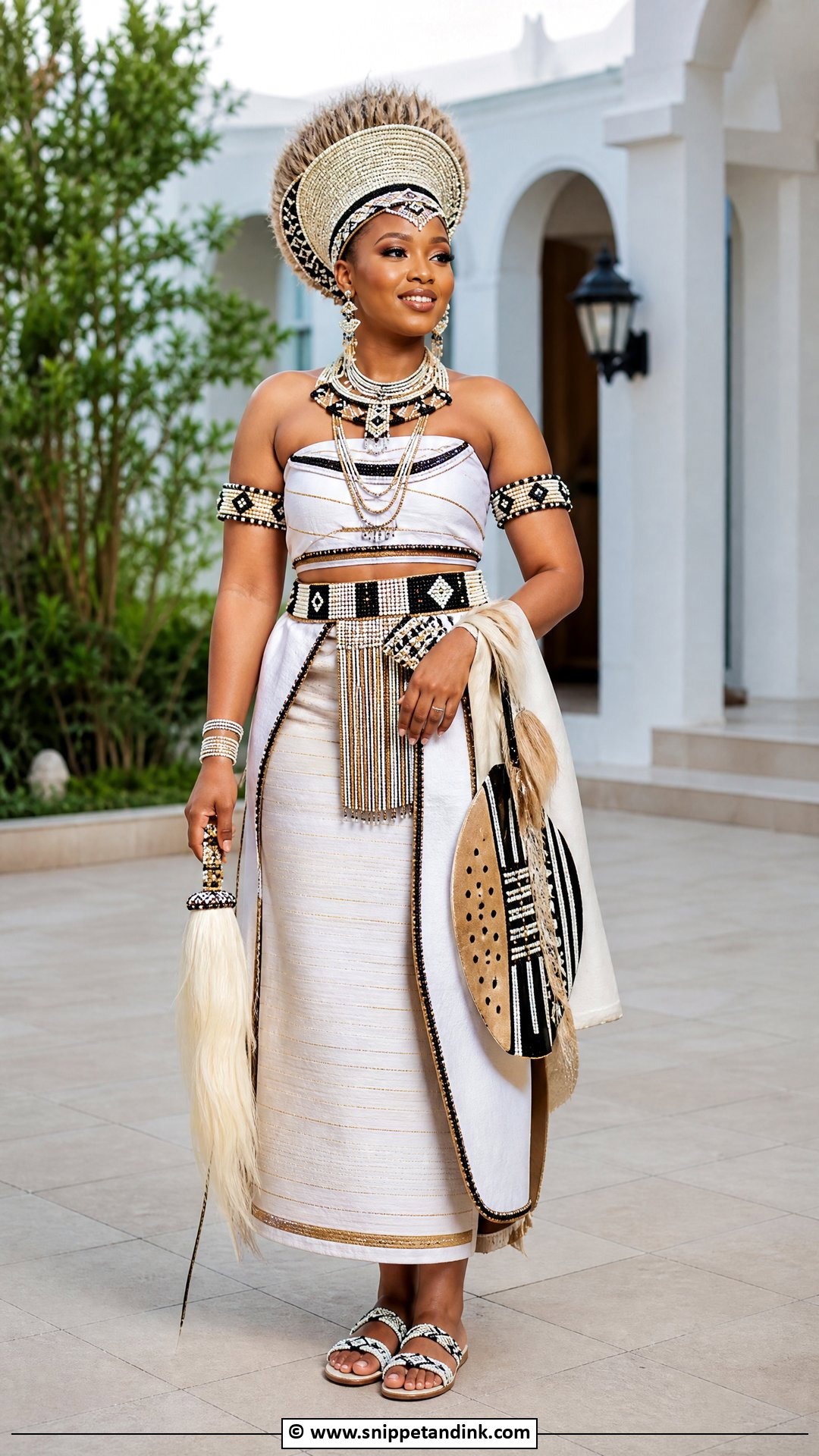 Zulu Makoti Outfit With Isicholo - Snippet and Ink - 35 Makoti Attire Ideas