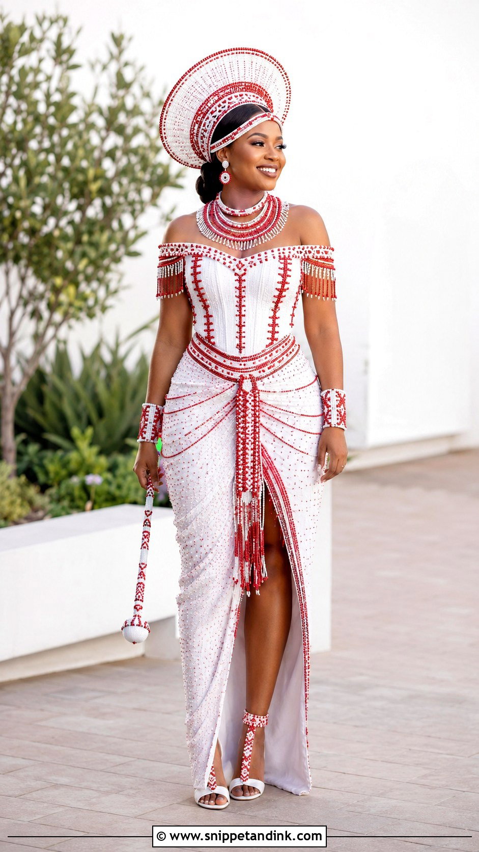 Zulu Traditional Wedding Dress With Isicholo - Snippet and Ink - 25 Traditional Wedding Dresses South Africa