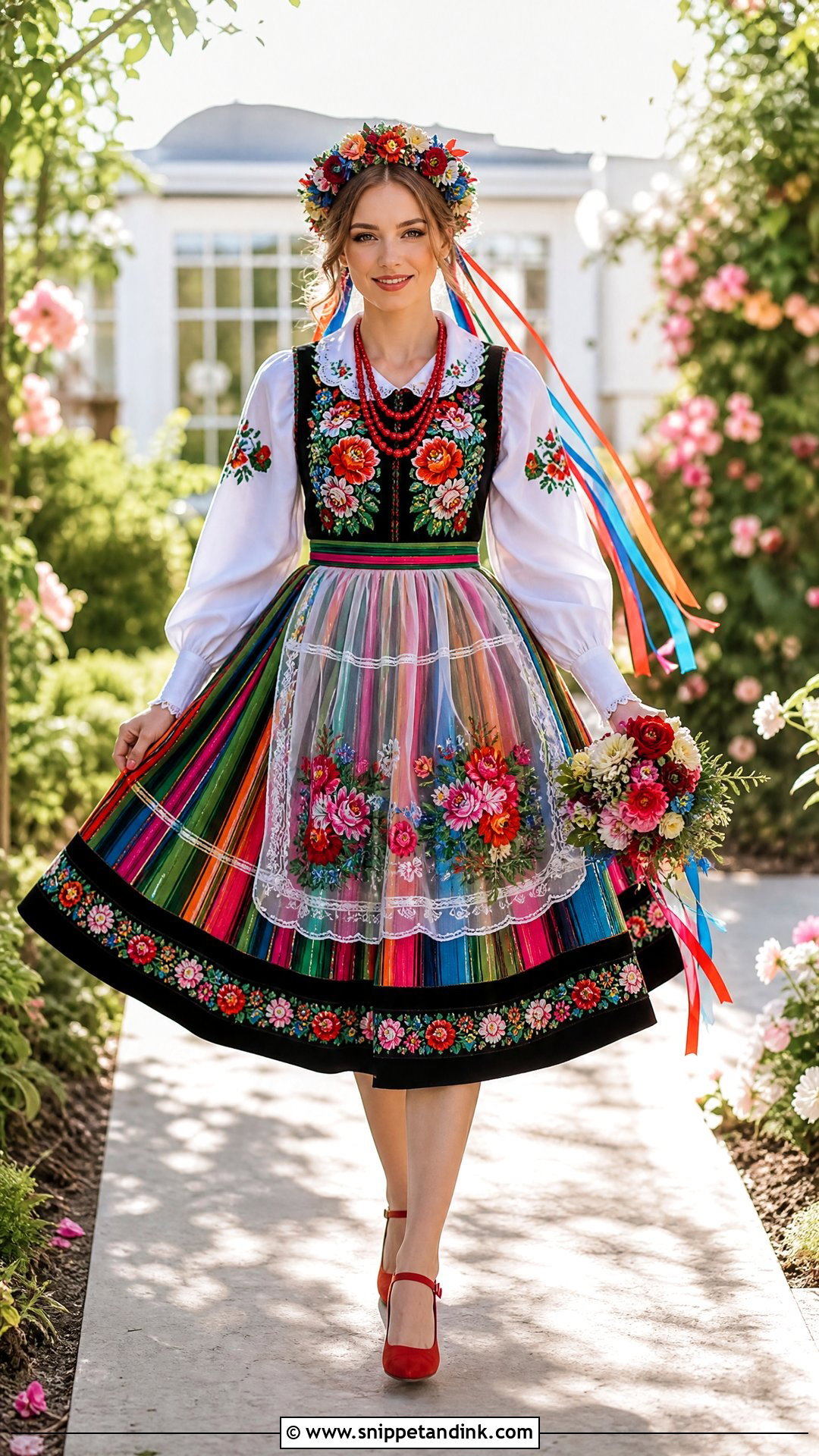 owicz Polish Wedding Dress With Striped Skirt - Snippet and Ink - 20 Polish Wedding Dress Ideas